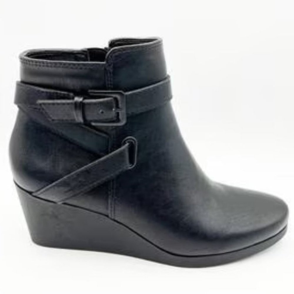 Women's New York Transit Kick Strap Smooth Wedge Ankle Boots